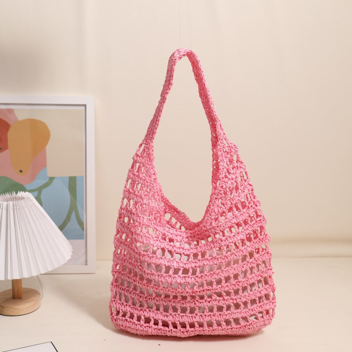 Trendy net tote bag with gathered design Stornfield