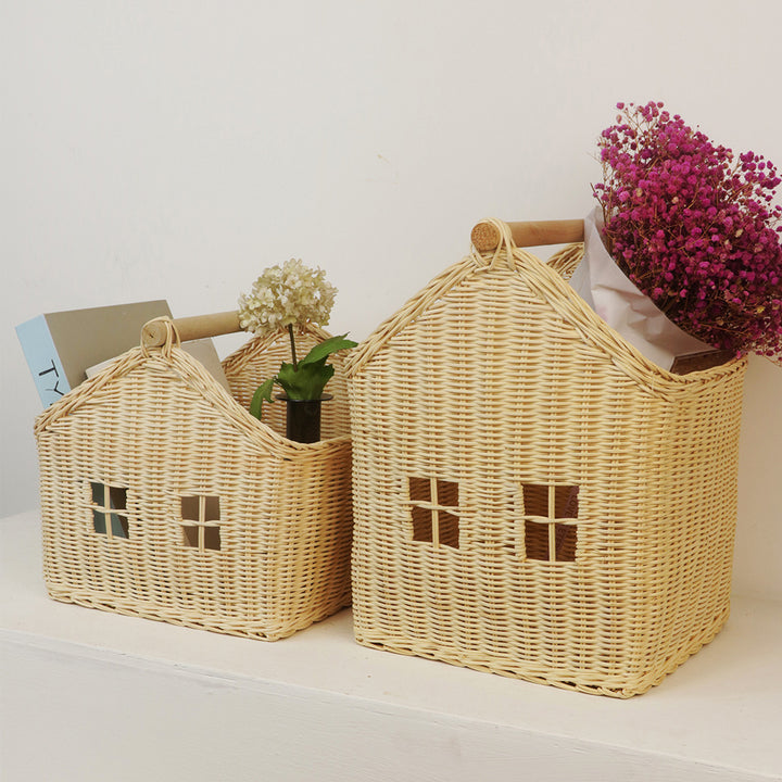 Woven House-Shaped Storage Basket Stornfield