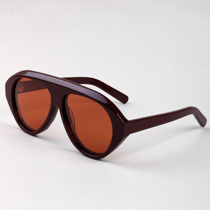 Women's Statement Sunglasses with Wide Frame and Green Lenses Stornfield