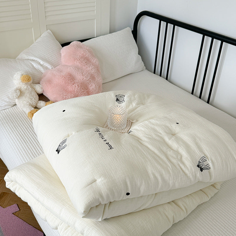 Foldable futon mattress topper with soft microfiber & dog application