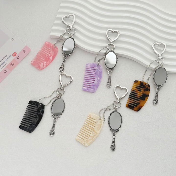 Charming Compact Mirror and Comb Keychain Stornfield