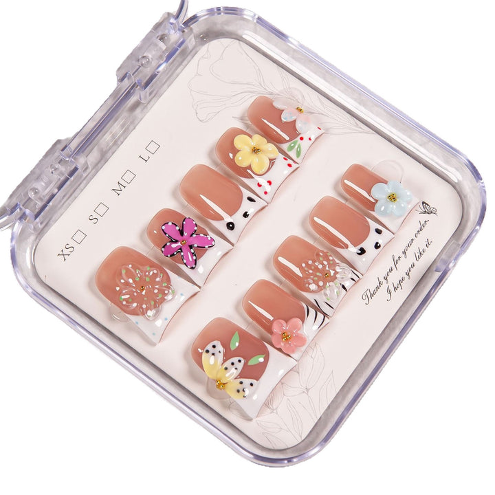 Artistic Floral Design Press-On Nails
