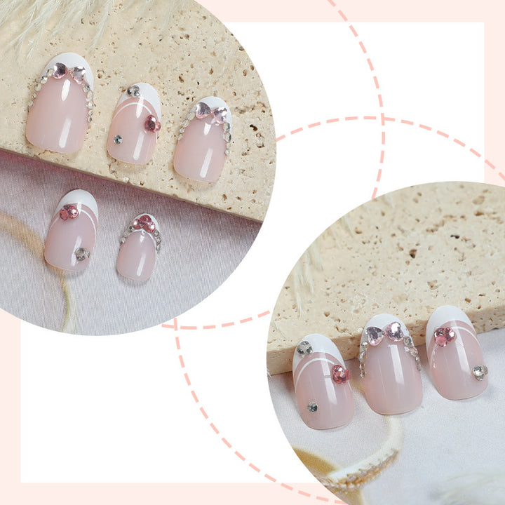 Glamorous Rhinestone-Embellished Press-On Nail Set Stornfield