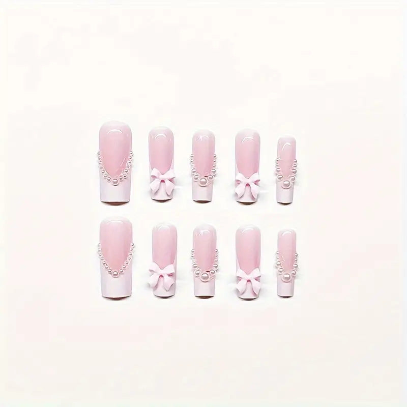 Bow-Embellished Press-On Nail Set Stornfield