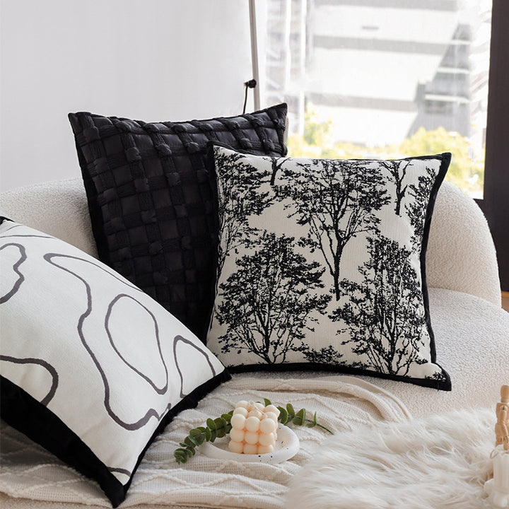 Decorative pillow with tree motif