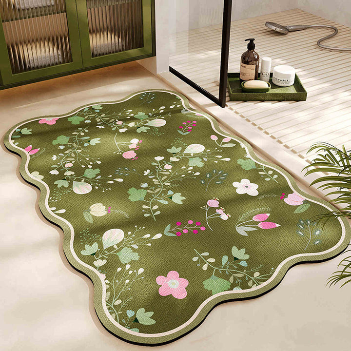 Plush Leaf-Shaped Bath Mat