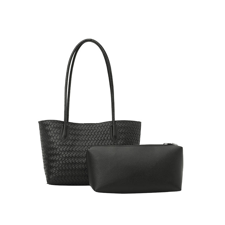 Textured Woven Shopping Tote