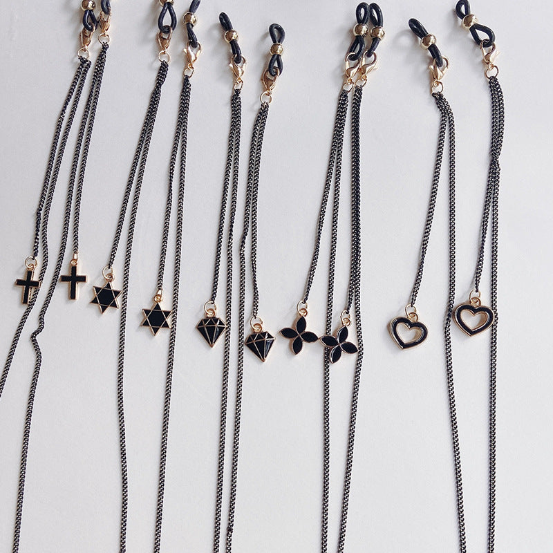 Fashionable glasses holder chain with star pendants Stornfield