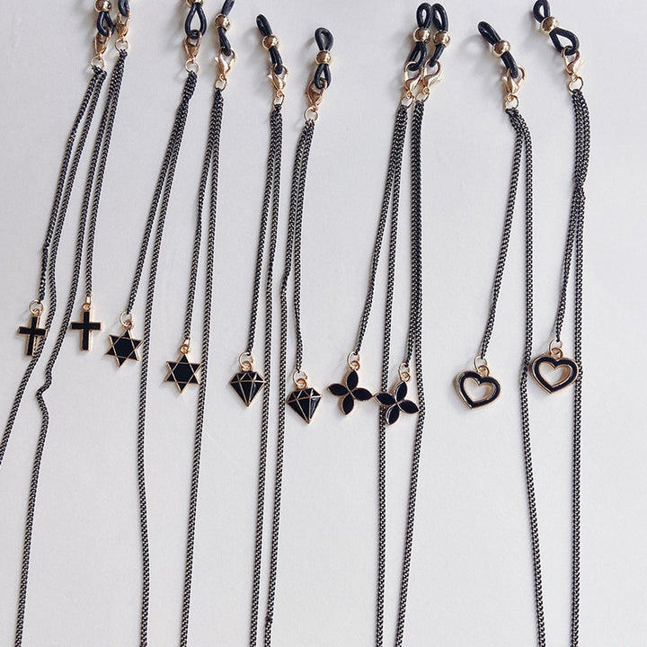 Fashionable glasses holder chain with star pendants Stornfield