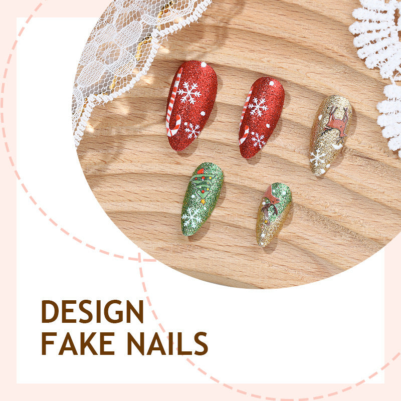 Festive Artificial Nail Set with Winter Motifs Stornfield
