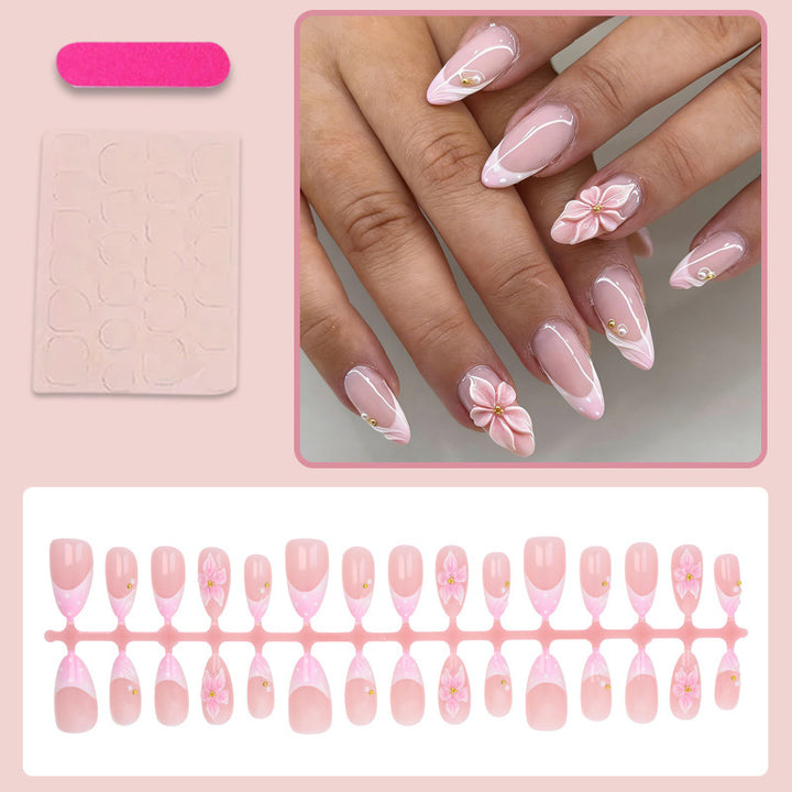 Artificial nail set with floral accent design Stornfield