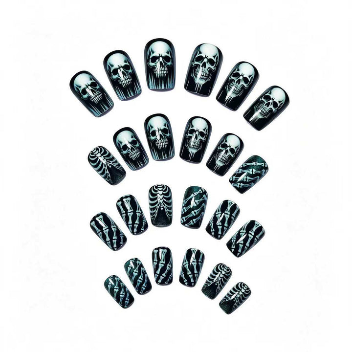 Creative artificial nails in spooky skull design Stornfield