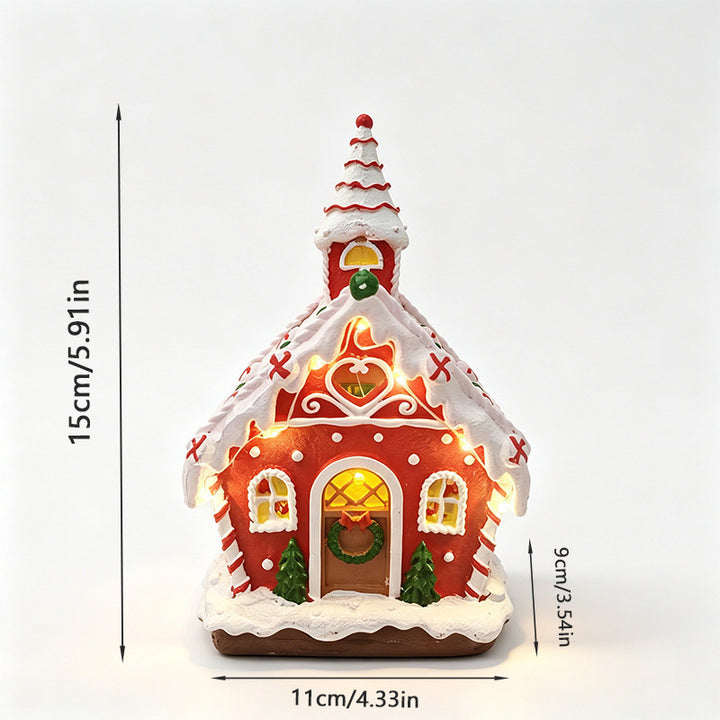 Illuminated Christmas village decoration with moving figures Stornfield