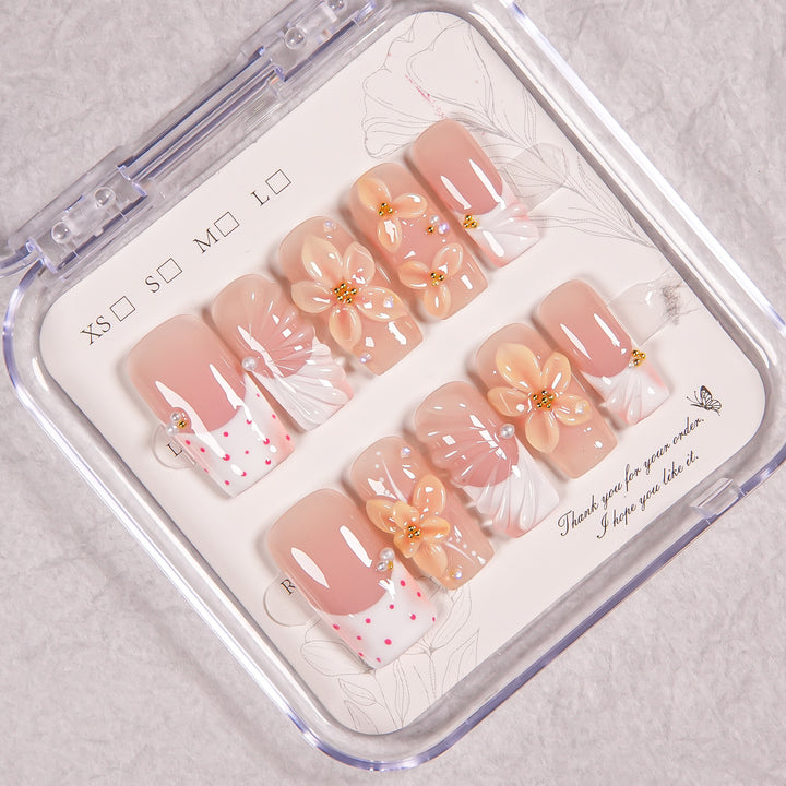 Artistic Floral Press-On Nails Set