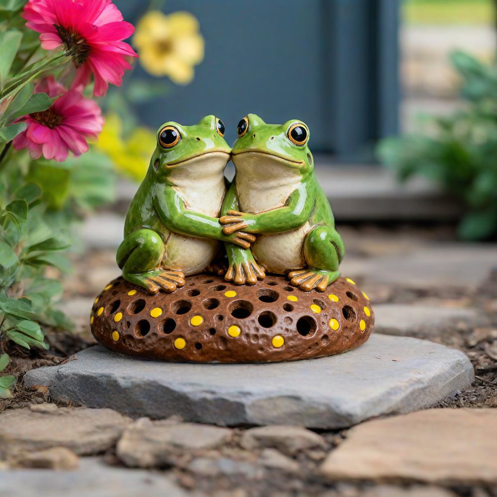 Romantic Pair of Frog Figurine