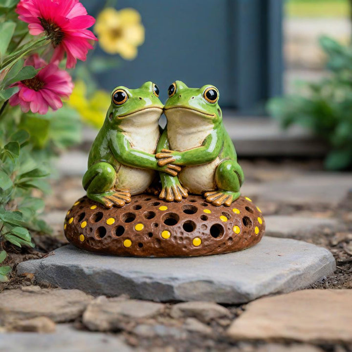 Romantic Pair of Frog Figurine