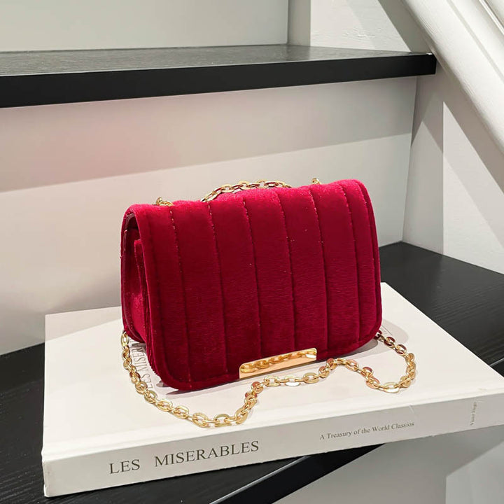 Elegant Quilted Velvet Crossbody Bag Stornfield