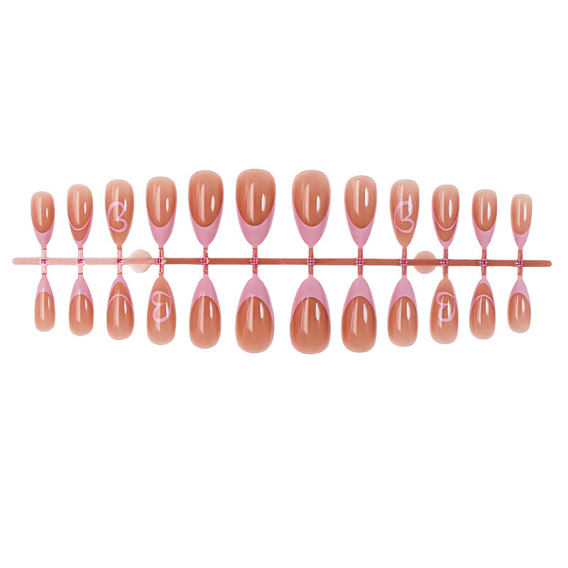 Acrylic Nail Set with Elegant French Tip and Romantic Accents Stornfield
