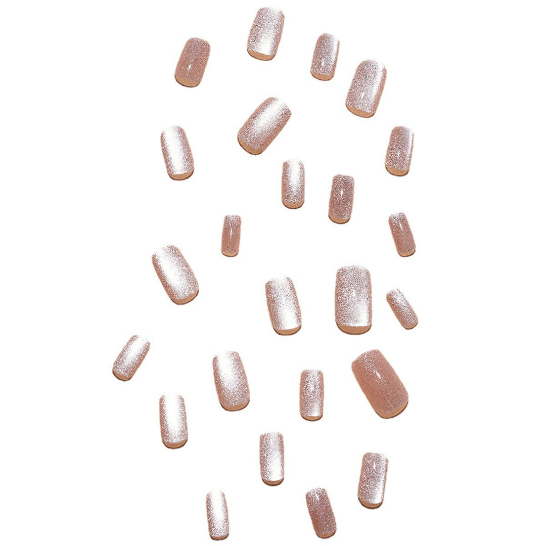 Glamorous artificial nail set with glitter and ombre effect Stornfield
