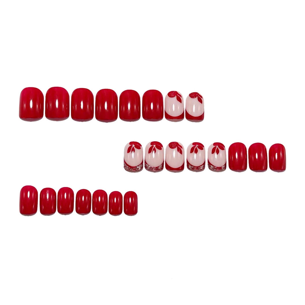 Artificial nails with floral design and glamour accents Stornfield