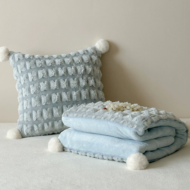 Decorative Cozy Textured Fleece Blanket Set Stornfield