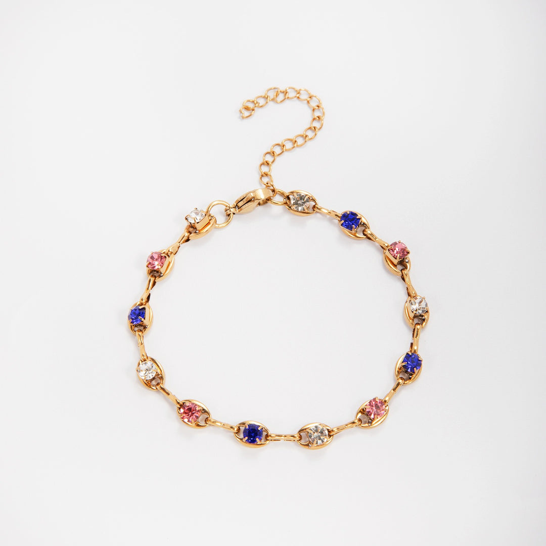Elegant Gemstone Accent Link Bracelet Stornfield
