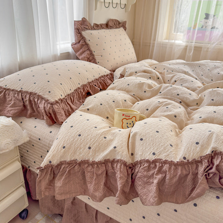 Playful Animal-Themed Ruffled Bedding Set