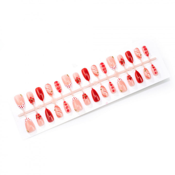 Artfully Designed Floral Press-On Nail Set