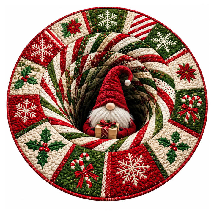 Festive Santa Claus Themed Round Mat for Home