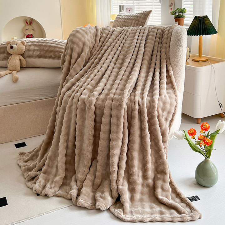 Women Plush Bedspread with Textured Design Stornfield