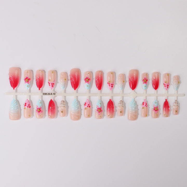 Floral Design Acrylic Nail Tips Set Stornfield