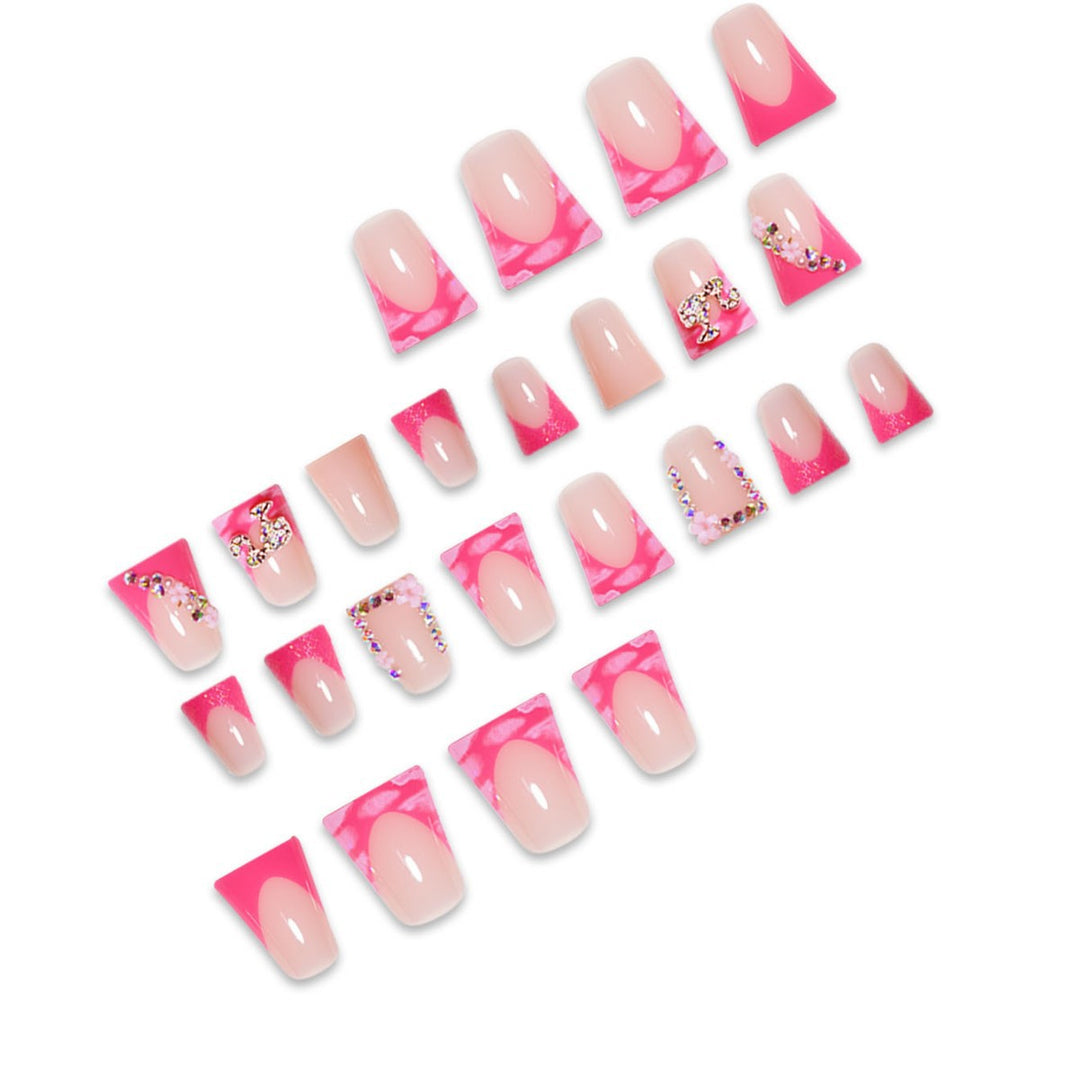 Artistic Press-On Nail Extensions with Rhinestone Accents Stornfield