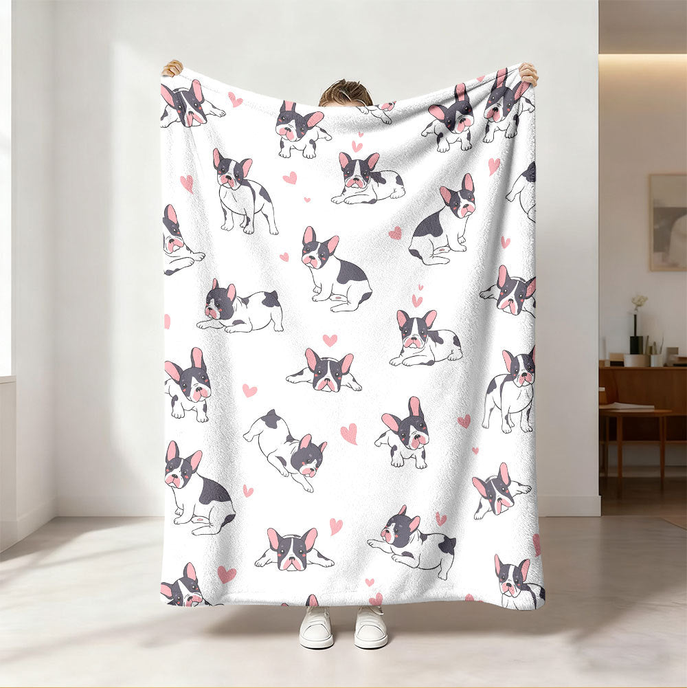 Cozy Dog-Themed Fleece Throw Blanket