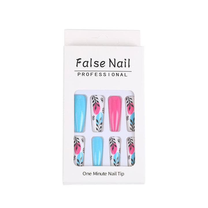 Artificial nails with floral design and creative accents Stornfield