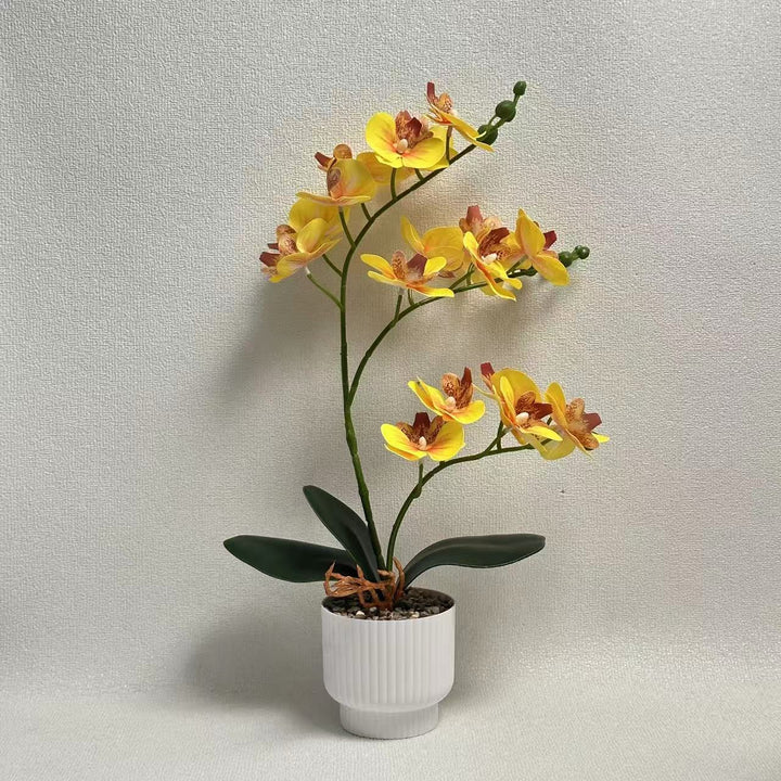 Realistic Artificial Orchid Plant with Decorative Pot