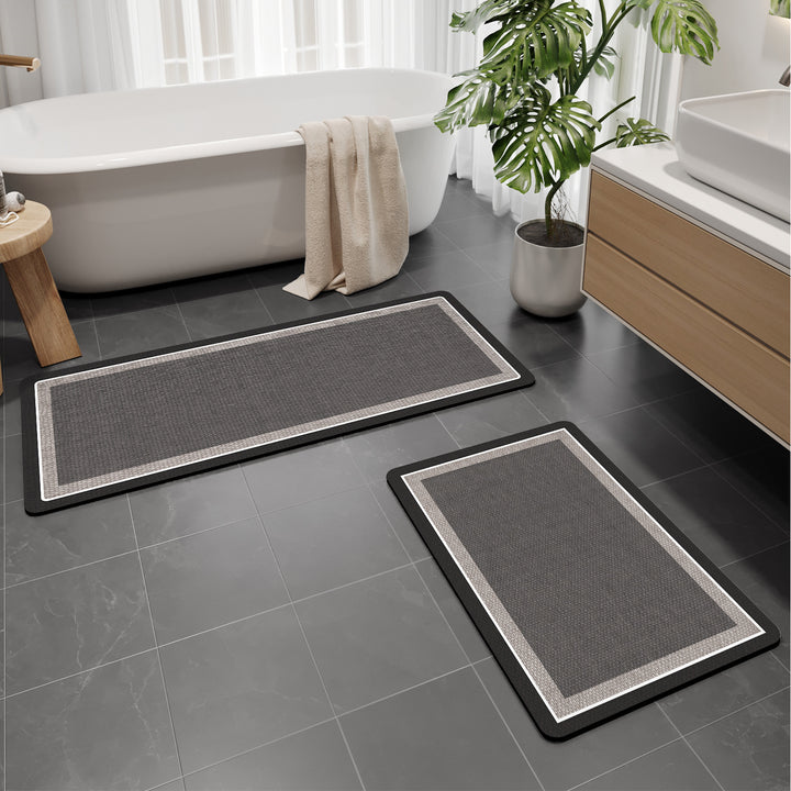 Soft Textured Bathroom Mat Set