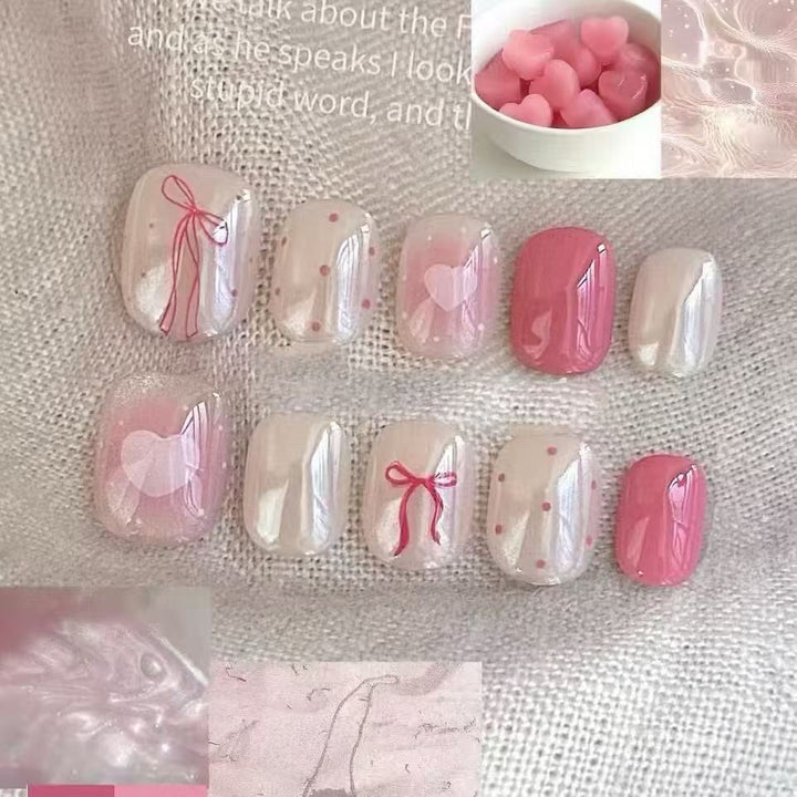 Romantic Heart-Themed Nail Art Set Stornfield