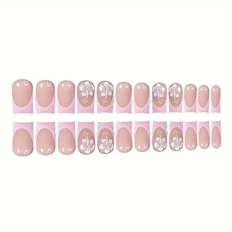 Elegant Floral Art Nail Enhancements Stornfield