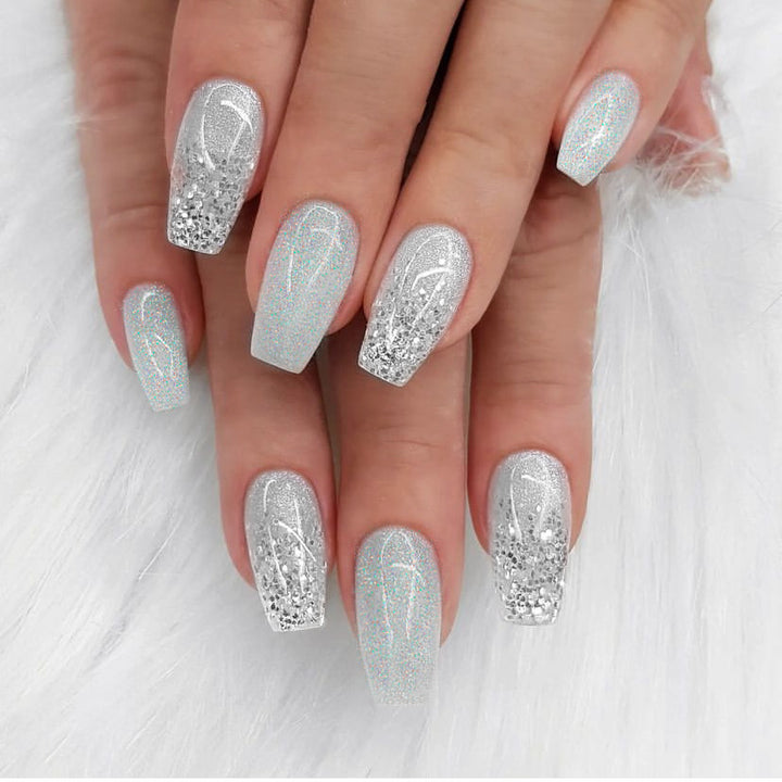 Glitter-Dusted Long Stiletto Press-On Nails Stornfield