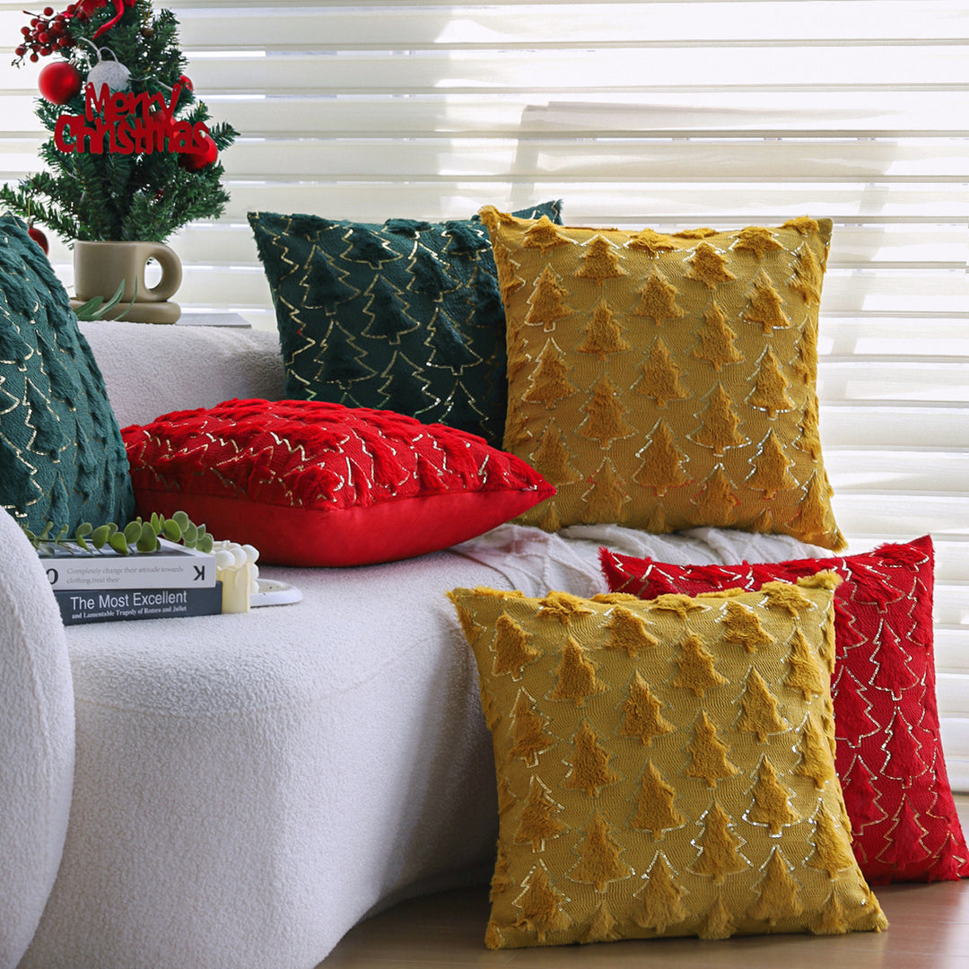 Decorative cushion with artistic Christmas tree design
