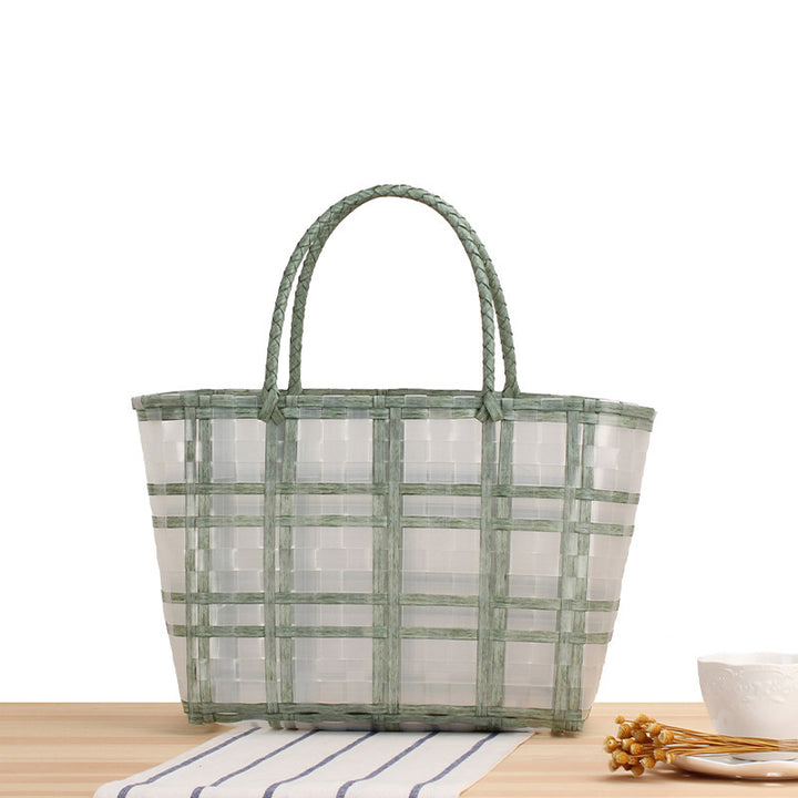 Modern basket bag with refined stripes Stornfield