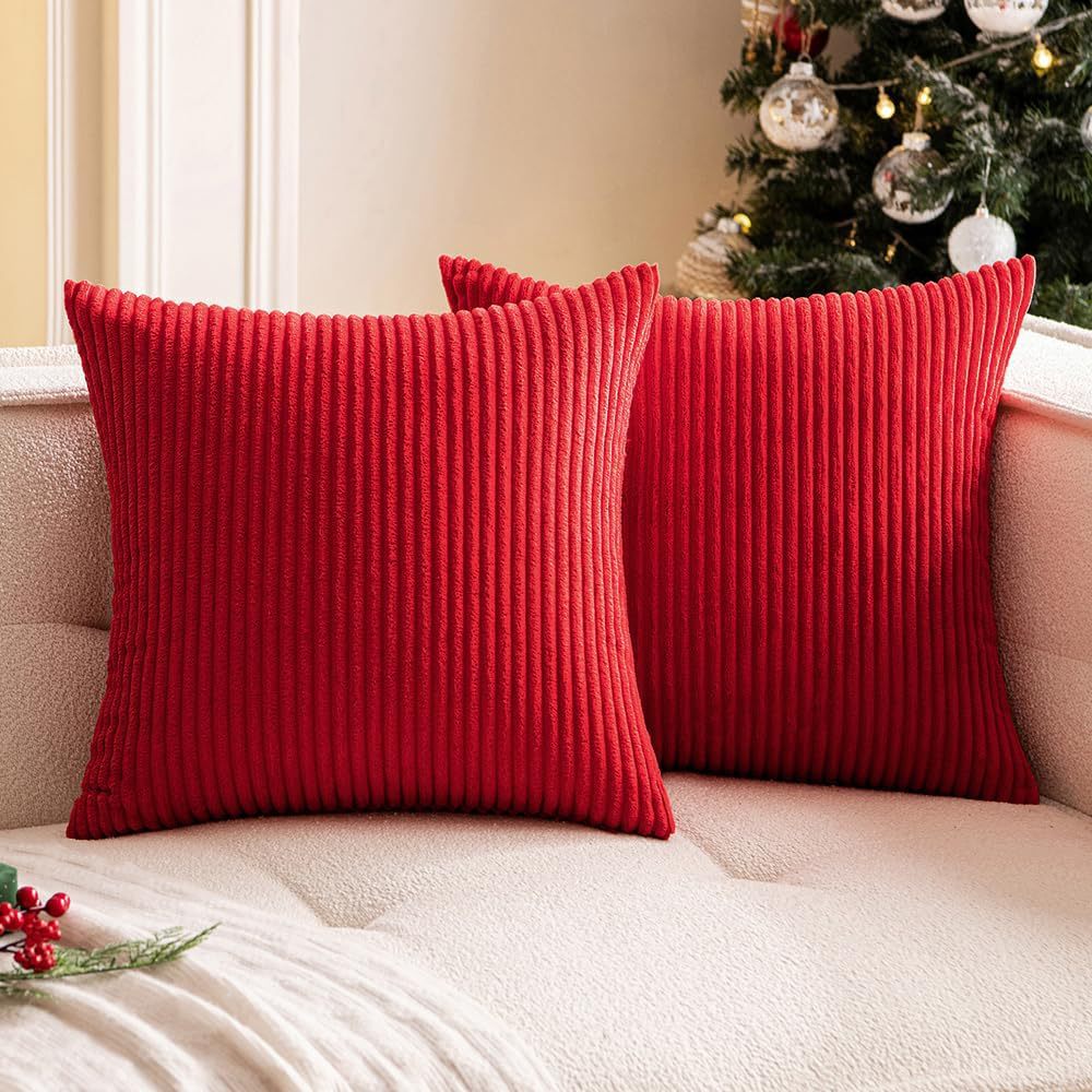 Ribbed Corduroy Textured Throw Pillow Covers