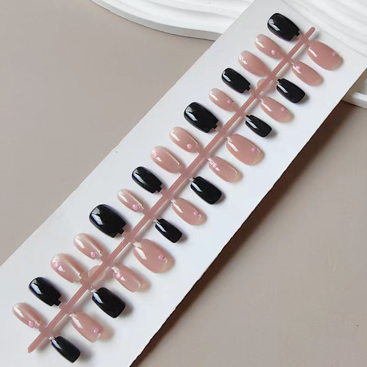 Artificial nails in elegant black-pink design Stornfield