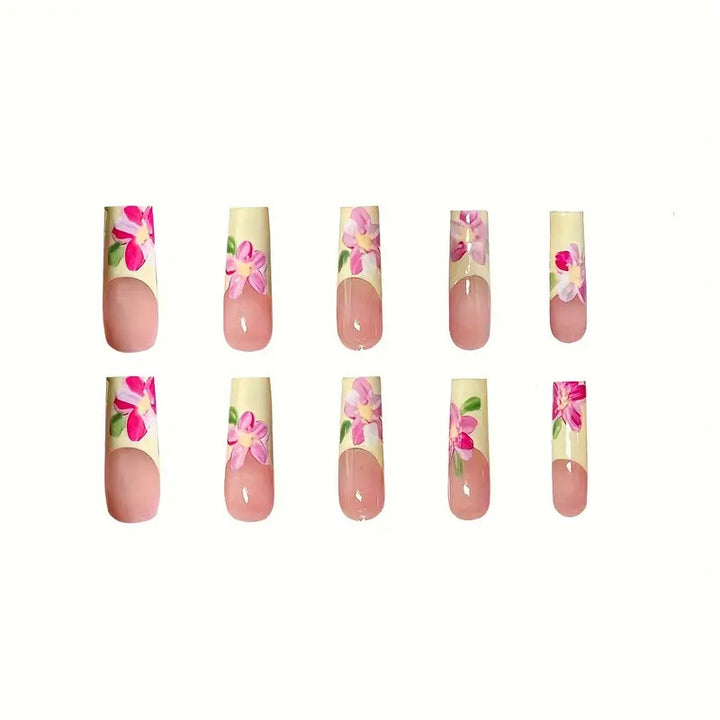 Decorative Floral Design Press-On Nails Stornfield