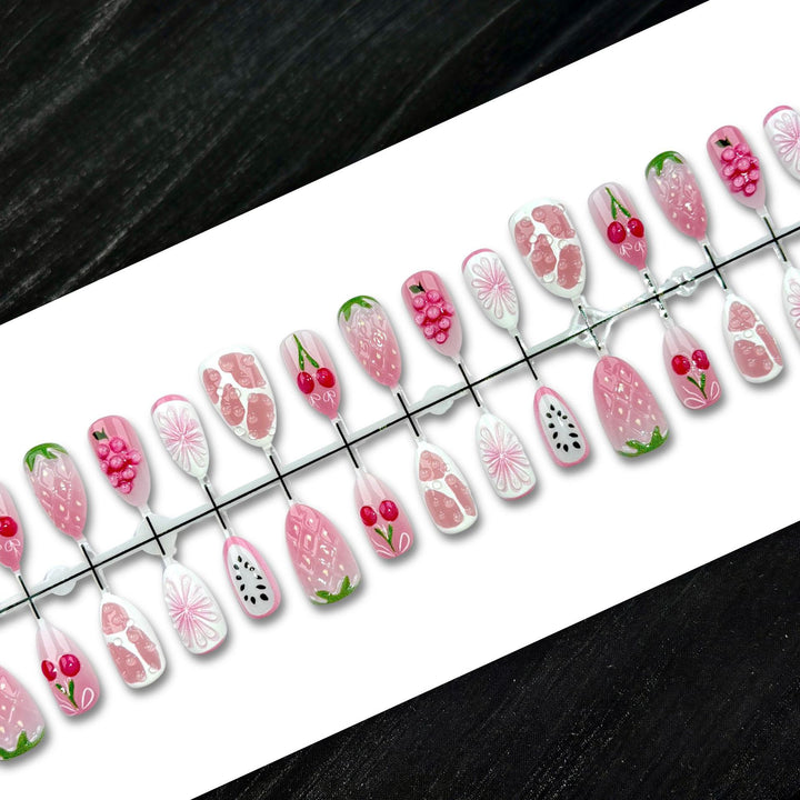 Fruit-Themed Artistic Press-On Nail Collection