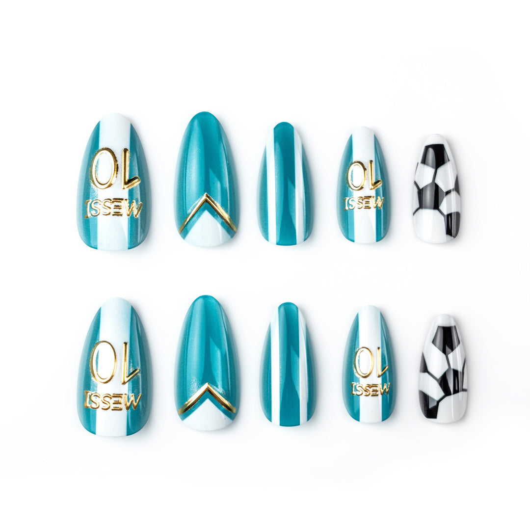 Sports-Themed Press-On Nail Art Set