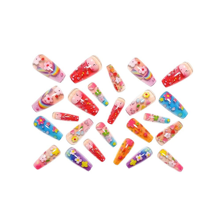 Creative Art Nails with Colorful Flower Design Stornfield