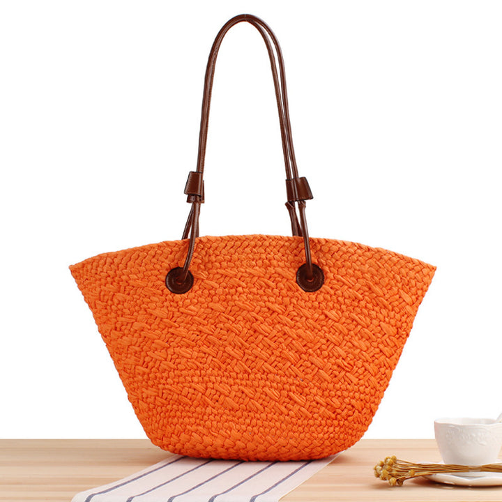 Beach bag with elegant leather straps Stornfield