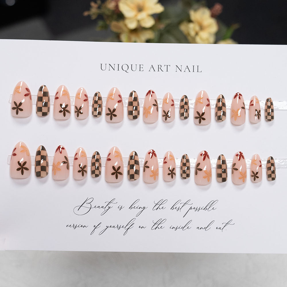 Artistic Floral and Geometric Press-On Nails