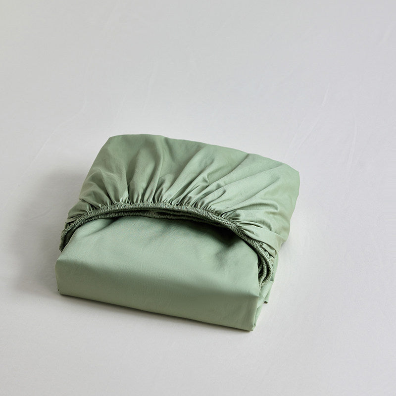 Deep-Pocket Fitted Bed Sheet with All-Around Elastic Cotton-Sateen Fit